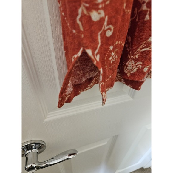 Tahari Women's Orange 100% Linen Stretch Sleeveless Collared V-Neck Top, XL - Picture 5 of 7